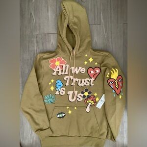 Reasons Brand
All We Trust Is Us  Hoodie (NWT)
Color: Olive - Size: Men’s Large